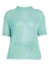 PRADA Mohair-Blend Open Weave Short-Sleeve Sweater
