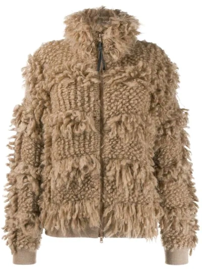Brunello Cucinelli Zipped Cardi-coat In C9018 Beige