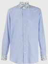 ETRO FLORAL-TRIMMED STRIPED SHIRT
