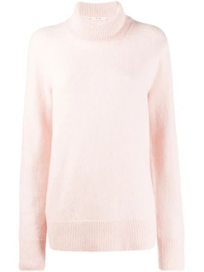 The Row Milina Oversized Wool-cashmere Turtleneck Sweater In Pink