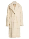Off-white Oversized Shearling Coat In Beige