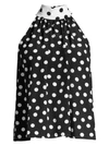 ALICE AND OLIVIA Liana Bow-Back Dotted Blouse
