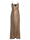 AIDAN MATTOX LEOPARD SEQUIN WRAP GOWN,400011151628