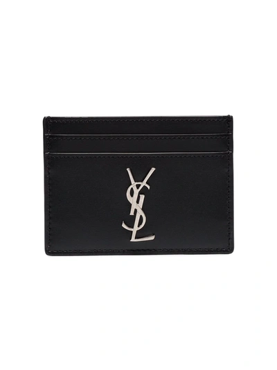 Saint Laurent Monogram Leather Mini Card Case Wallet In 1000