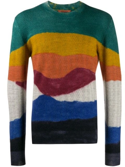 Missoni Abstract-stripe Chevron Alpaca Sweater In Multicolour