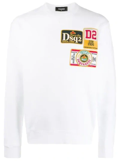 Dsquared2 Logo Patch Sweatshirt In White