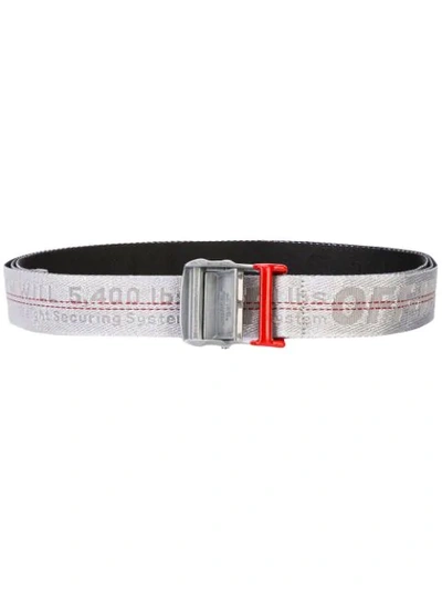 Off-white Colour Accent Industrial Belt In Grey