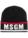 MSGM MSGM LOGO BEANIE HAT - 黑色