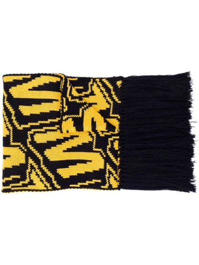 Msgm Logo Oversized Scarf In Yellow