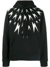 NEIL BARRETT NEIL BARRETT THUNDER BOLT PRINTED HOODIE - 黑色