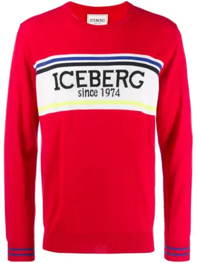 Iceberg Logo Sweater - 红色 In Red