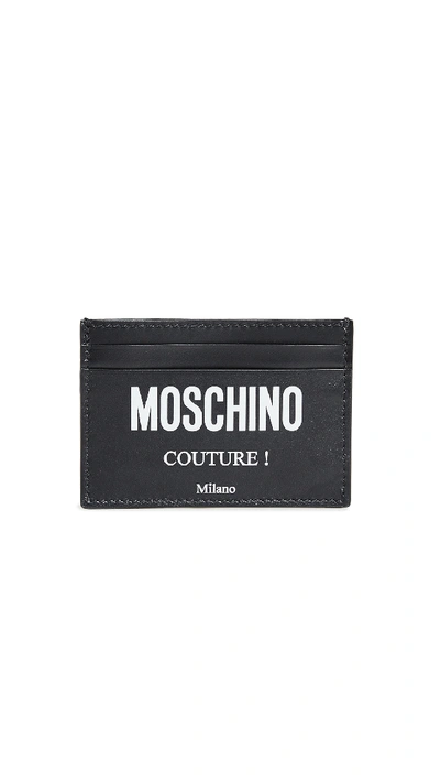 Moschino Couture Logo Card Case In Black