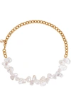 ANISSA KERMICHE Two Faced Shelley gold-plated pearl necklace