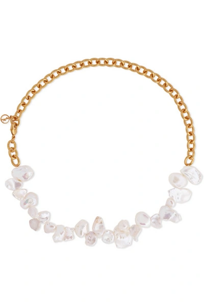 Anissa Kermiche Two Faced Shelley Pearl Anklet In White Gold