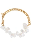ANISSA KERMICHE Two Faced Shelley gold-plated pearl anklet