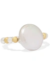 ANISSA KERMICHE CAVIAR PEBBLE GOLD-PLATED PEARL RING