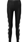 Off-white Diagonal Stripe Athletic Leggings In Black