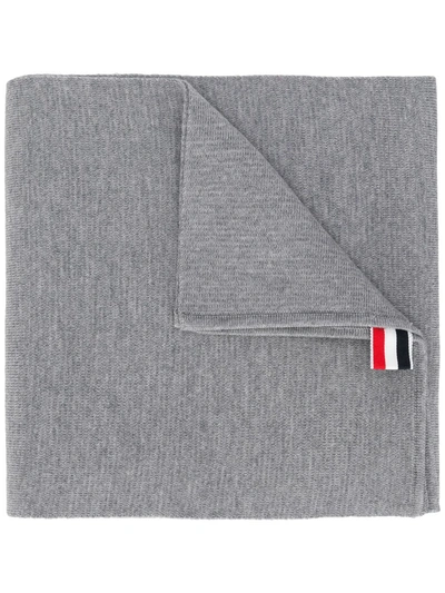 Thom Browne Milano Stitch Merino Scarf In Grey