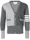 Thom Browne Gray Cardigan In Virgin Wool In Grey