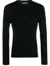 DOLCE & GABBANA BUTTONED RIBBED JUMPER