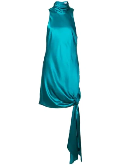 Cinq À Sept Cinq A Sept Denise Tie-hem Silk Mini Dress In Pacific Blue
