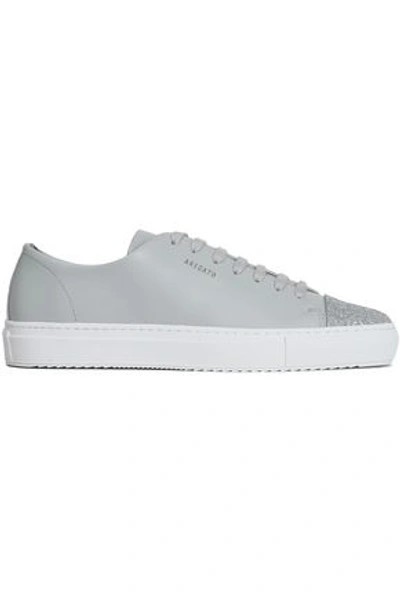 Axel Arigato Woman Glitter-trimmed Leather Sneakers Light Gray
