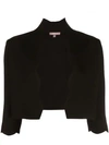 Lela Rose Scallop-trimmed Knit Bolero In Black