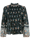 ULLA JOHNSON ULLA JOHNSON CASS FLORAL PRINT BLOUSE - 蓝色