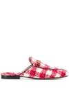 GUCCI PRINCETOWN CHECK SLIPPERS