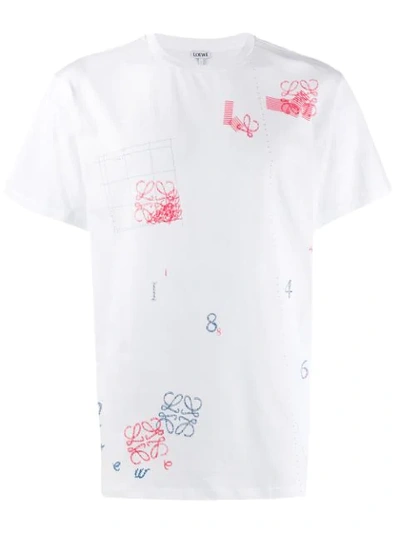 Loewe Printed Letters Cotton Jersey T-shirt In White