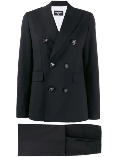 Dsquared2 Double-breasted Trouser Suit In Black