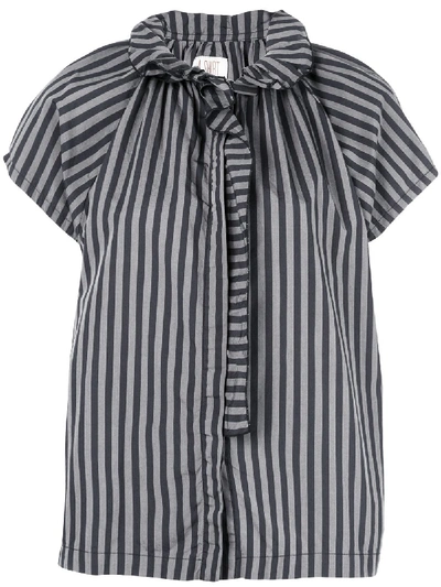 A Shirt Thing Striped Blouse - Farfetch In Black/taupe