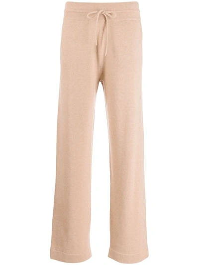 Agnona Knitted Track Trousers In Neutrals