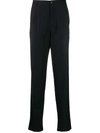 Giorgio Armani Regular Tapered Trousers In Blue