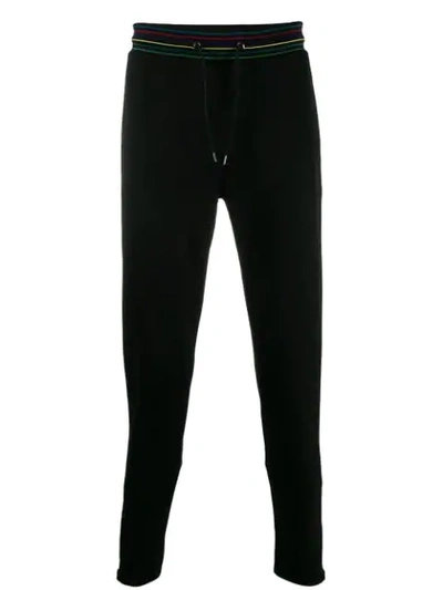 Ps By Paul Smith Striped Waistband Track Trousers In Black