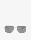 Oliver Peoples Clifton Brow Bar Square Sunglasses, 58mm In Silver