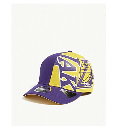 New Era La Lakers 9fifty Snapback Cap In Purple Yellow