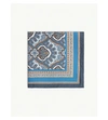 Eton Paisley Print Silk Pocket Square In Blue