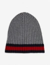 GUCCI Striped knitted wool beanie