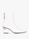 Yuul Yie Amoeba Glam Heel Boots In White Smooth Leather