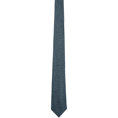 Burberry Manston Micro-monogram Silk Skinny Tie In Bright Navy
