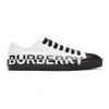 BURBERRY BURBERRY WHITE AND BLACK LARKHALL M LOGO SNEAKERS