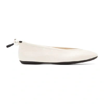 Nicholas Kirkwood Delfi Faux Pearl-embellished Leather Ballet Flats In White