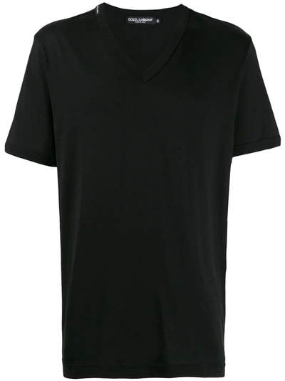 Dolce & Gabbana V-neck T-shirt In Black