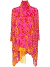 TALLER MARMO TALLER MARMO PRIMAVERA VELVET-FLORAL EMBROIDERED DRESS - 粉色