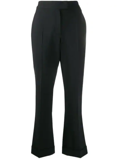 Brunello Cucinelli Cropped Flared Trousers In Black