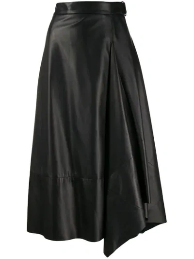 Brunello Cucinelli 中长裹身式半身裙 - 黑色 In Black