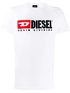Diesel Embroidered-logo Cotton T-shirt In White