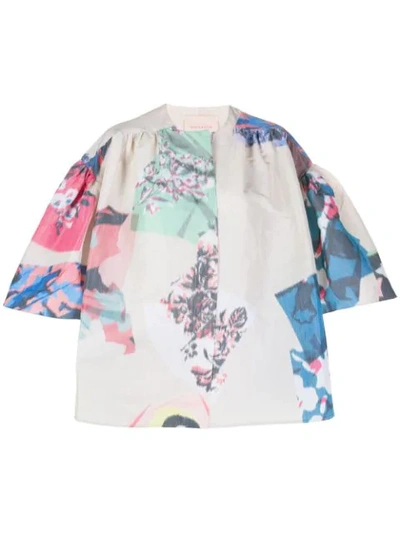 Roksanda Watercolour Print Jacket In Neutrals