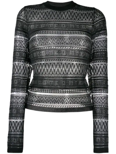 Mcq By Alexander Mcqueen Patterned Knit Sweater In Black